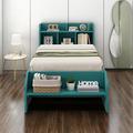 Red Barrel Studio® Wood Full Size Platform Bed w/ 2 Drawers, Storage Headboard & Footboard Wood in Green/Brown | 38 H x 40.3 W x 94.1 D in | Wayfair