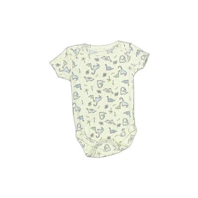 le top baby Short Sleeve Onesie Ivory Print Crew Neck Bottoms - Size 0-3 Month