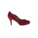 Tahari Heels: Slip-on Stilleto Minimalist Red Solid Shoes - Women's Size 10 - Round Toe