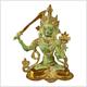Manjushri Statue Monju Messing grüngoldantik 27,3cm 3,1kg Buddhismus Tara Bodhisattva