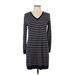 Old Navy Casual Dress - Sweater Dress: Blue Stripes Dresses - Women's Size Large