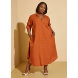 Plus Size Woven Midaxi Shirtdress