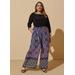 Plus Size Printed Paneled Wide Leg Jumpsuit