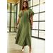 Plus Size Ruffle Sleeved Seamed Maxi Dress