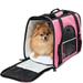 Paws & Pals Pet Carrier Airline Approved Soft-Sided Dogs Cats Kitten Puppy Carrying Bag (Pink)(Large)