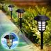 Bell + Howell Smart Solar Pathway Lights Bright White & Warm Flame Outdoor Lighting Metal 4 Pack