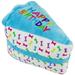 Multipet Happy Birthday Cake Slice Plush Dog Toy 6 (Each Sold Separately)