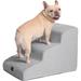 EHEYCIGA Curved Dog Stairs for Small Dogs 15.7 H 3-Step Dog Steps for Couch Sofa and Chair Pet Stairs for Cats Non-Slip Balanced Pet Steps Indoor Light Grey