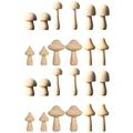 24 Pcs Small Wood Mushroom Models Wooden Mushroom Decors DIY Painting Toys DIY Painting Mushroom Kids Painting Toy Child