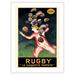 Rugby The Perfect Cap (La Casquette Parfaite) - Vintage French Advertising Poster by Leonetto Cappiello c.1923 - Bamboo Fine Art 290gsm Paper (Unframed) 12x16in