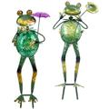 2 Pcs Frog Solar Lamp Animal Ornament Lawn Solar Lamp Solar Power Yard Lights Garden Frog Lamp Inserted Solar Lamp