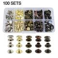 100Pcs Durable Copper Leather Rivets For Clothing Jackets Jeans - High