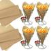 Ryanstar Racing 4Pcs French Fry Holder French Cone French Fries Basket with Sauce Cup Metal Wire French Fry Holder with 200 Delicatessen Greaseproof Paper for Holiday Parties Celebrations