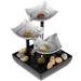 Lzvxtym Indoor Water Fountain 3-Tier Tabletop Fountain with LED Light Nature Sounds 8 Silver