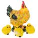 4 Chicken Statue Mother Hen with 3 Chicks Resin Sculpture Rooster Figurines Garden Patio Ponds Decoration for