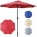 KUF 9 Aluminum Pole Crank/Tilt Market Patio Umbrella - Heavy Duty Performance Polyester Fabric Sun Shade - Rust Free Pole Design that PPs Most Umbrella Table and Stand Holes