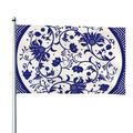 Kll Blue And White Porcelain Pattern Flag 4x6 Ft Parade Party Flag Outdoor Flag Decorative Flag Banner Flags Garden Flag Home House Flags