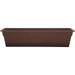 Bloem Dura Cotta Window Box Planter: 24 - Chocolate - with Tray Weatherproof Resin Box Removable Tray for Indoor & Outdoor Use Gardening 3 Gallon Capacity