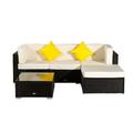 Patio Furniture Set 5 Pieces Patio PE Wicker Rattan Corner Sofa Set US Warehouse In Stock