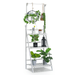 Magshion Bamboo 3 Tiers Plant Stand Flower Storage Rack Shelf Hanging Rod White for Garden