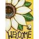 HGUAN Welcome Spring Summer Sunflower Decorative House Flag Bee Garden Yard Outside Decorations Farmhouse Outdoor Large Home Decor Double Sided 28 x 40