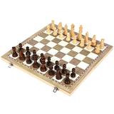 International Chess Fodable West Wooden Playset Childrens Toys Multifunction Boardgames Adult Puzzle