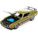 1973 Ford Mustang Mach 1 Bright Green Gold Metallic with Black Hood and Stripes Vintage Muscle Limited Edition 1/64 Diecast Model Car by Auto World