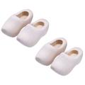 2 Pairs Clogs Decor Klompen for DIY Miniature Wood Shoes Christmas Dollhouse Models Mini Ornament Child