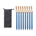 Colaxi 8Pcs Tent Stakes Camping Tent Nail Aluminum Alloy with Pull Ropes Ground Pegs Tent Pegs for Hiking Backpacking Camping Awning Blue