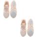 2 Pairs Sneaker Slippers Ballet Shoes Pocket Yoga Socks Dancing Dance Bell Womens Leather Toddler