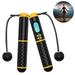 Jump Rope Digital Weighted Ropeless skipping Rope Adjustable Cordless Jumping Rope for Home Fitness Exercise Training for Women Men Black+yellow