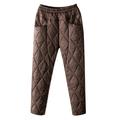 Hfyihgf Women s Down Pants Winter Windproof Warm Puffer Pants Outdoor Ski Snow Pants High Waist Casual Quilted Padded Trousers Clearance