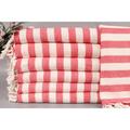Embroidered Beach Towel Personalized Gift for her Red-Cream Towel Striped Towel 67x38 Inches Wedding Favor Camping Towel