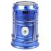 Collapsible and Portable Multifunctional Camping Lantern Outdoor Rechargeable Solar Tent Lanterns Lamp with Handle Led Flashlights for Camping Hiking Power Outages Emergency (Blue)