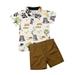 Dewadbow Infant Baby Boy Animal Print Short Sleeve Shirts Shorts Kids Outfits