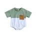 Ykohkofe Boys Girls Short Sleeve Patchwork Colour Romper Bodysuits With Girls Long Sleeve Summer Baby Girl Clothes Daddy Girl Baby Clothes Dancing Leotards for Girl Long Sleeve Shirts Girls