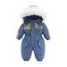 QIANGONG Baby Boys Bodysuits Solid Baby Boys Bodysuits Hooded Long Sleeve Baby Boys Bodysuits Blue 18-24 Months