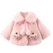QUYUON Toddler Boy Rain Jacket Discounts Long Sleeve Fleece Jacket Toddler Girls Solid Color Plush Cute Keep Warm Winter Hoodie Thick Coat Cloak Pink 12-18 Months