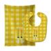 Ice Pop Popsicle Face Gingham Yellow Baby Bib & Burp Cloth