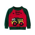 HIBRO Cardigan Boys Toddler Boys Girls Patchwork Colour Cartoon Car Print Sweater Long Sleeve Warm Knitted Pullover Knitwear Tops Sweater