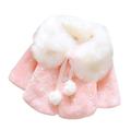 Girls Clothing Clearance Baby Girls Winter Fur Cape Coat Thick Jacket Cute Pom Pom Warm Outerwears Save Big