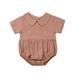 FOCUSNORM Newborn Baby Girls Infant Solid Collar Romper Bodysuit Jumpsuit Outfits Clothes Summer