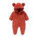 QIANGONG Baby Boys Bodysuits Solid Baby Boys Bodysuits Hooded Long Sleeve Baby Boys Bodysuits Red 3-6 Months