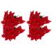 4 Pcs Simulated Big Red Flower Artificial Poinsettia Flowers Decoration Fake The Office Vase Faux Stems Ornaments