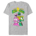 Men's Mad Engine Heather Gray Power Rangers Valentine's Day T-Shirt