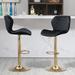 Velvet Adjustable Swivel Bar Stools Set Of 2 Modern Counter Height Barstools With Golden Color Base