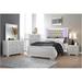 Bennett 3 Piece Silver Modern Faux Leather LED Upholstered Tufted Panel Bedroom Set