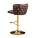 Set of 2 Modern Upholstered Swivel Adjustable Bar Stools with Whole Back Tufted