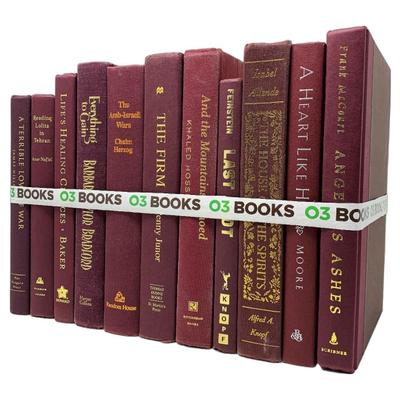 Burgundy Decorative Books - N/A