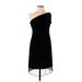 Emanuel Emanuel Ungaro Cocktail Dress - Party One Shoulder Sleeveless: Black Print Dresses - Women's Size 2 Petite